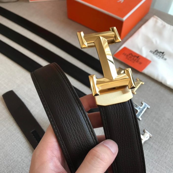 Hermes H Belt Buckle & Reversible Strap Black For Women, Women Belt 380MM - Image 3