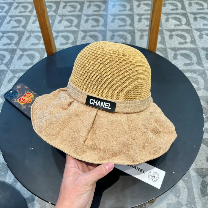 Chanel Knitted Breathable Bow Basin Hat Sunhat (Perfect Replica) - Image 3