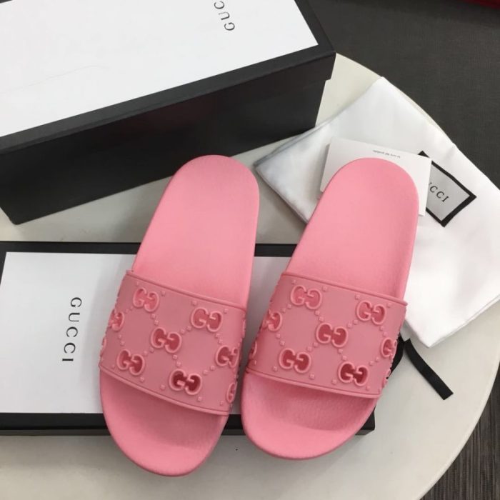 Gucci Womns GG Slide Rubber Sandals 573922 (Perfect Replica) - Image 5