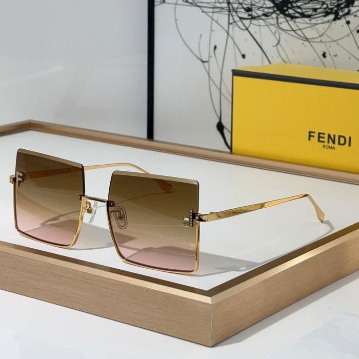 Fendi Half Frame Thin Metal Frame Sunglasses Top quality (Perfect Replica) - Image 5