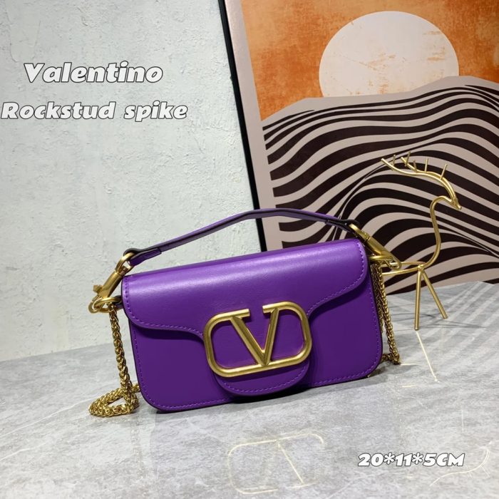 VALENTINO GARAVANI V Logo Baguette Shoulder Bag Ladies MINILOCO Calfskin Bag (Perfect Replica) - Image 10