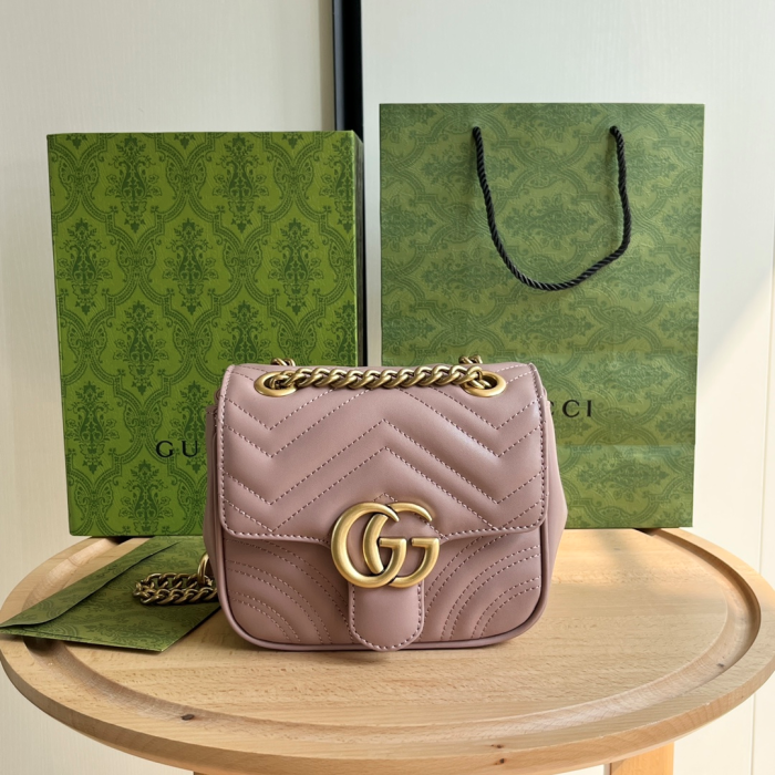 Gucci Marmont GG Leather Shoulder Bag(Perfect Replica)