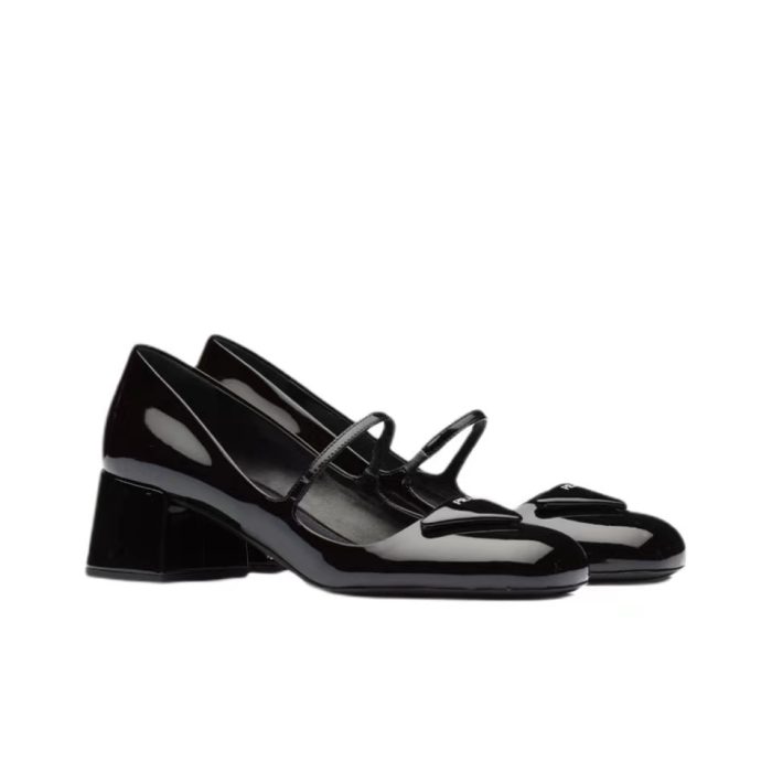 Prada Patent Leather Medium Low 4.5CM Sandals Slide (Perfect Replica) - Image 2