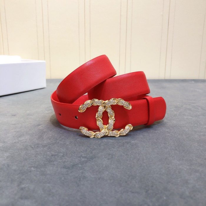 Chanel Belt With Double C Buckle Red Women Belt 30MM - Image 5