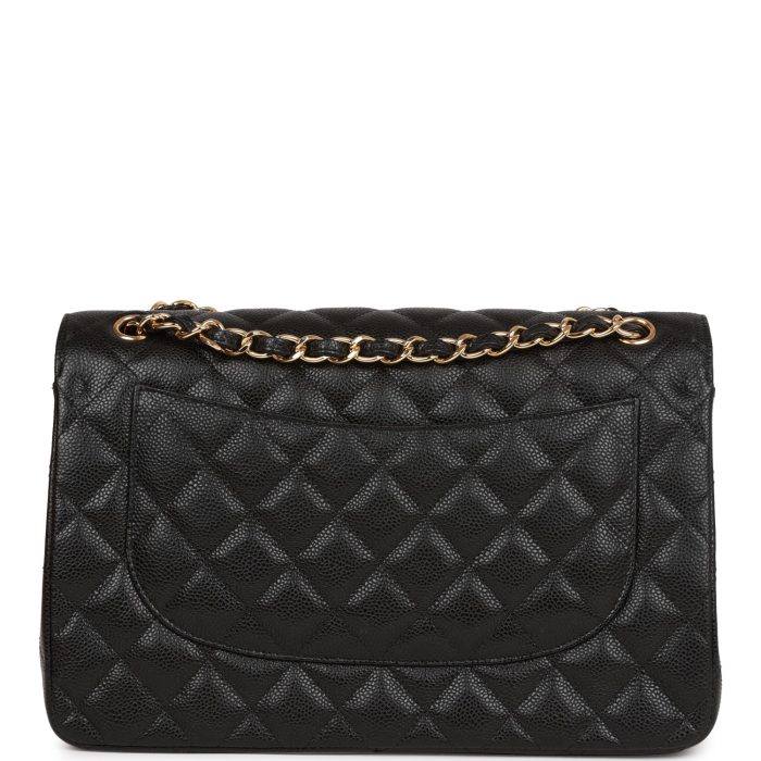 CHANEL Caviar Quilted Jumbo Double Flap Black 30CM(Perfect Replica) - Image 5