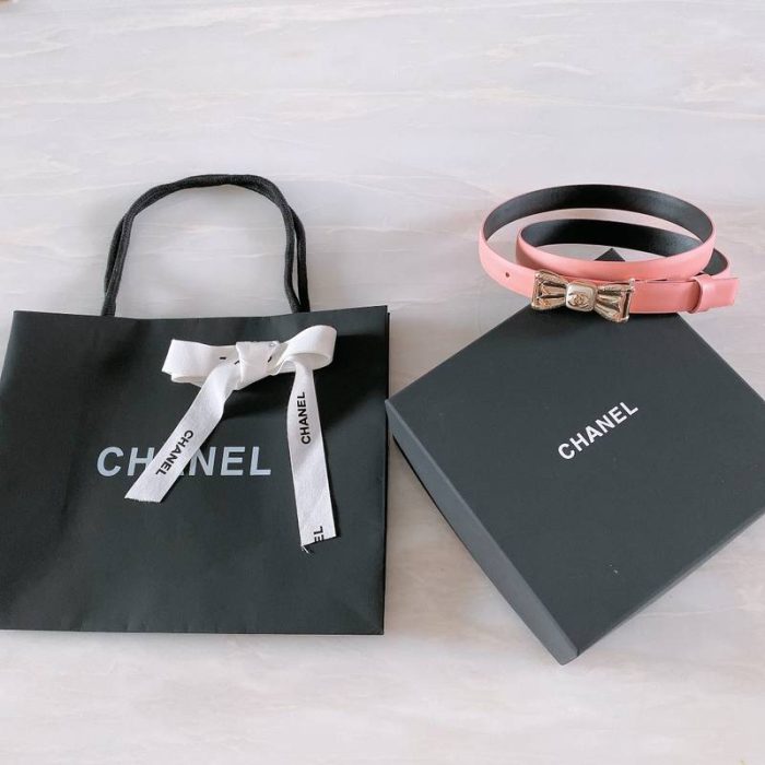 Chanel Belt With Ribbon Buckle Pink Women Belt 30MM - Image 5