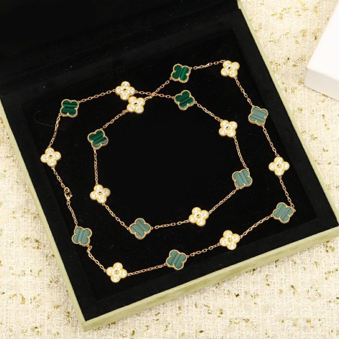 Van Cleef&Arpels VCA alhambra 20 malachite Diamond Necklace