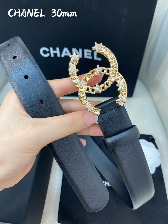 Chanel Belt With Double C Buckle Black Women Belt 30MM - Image 4