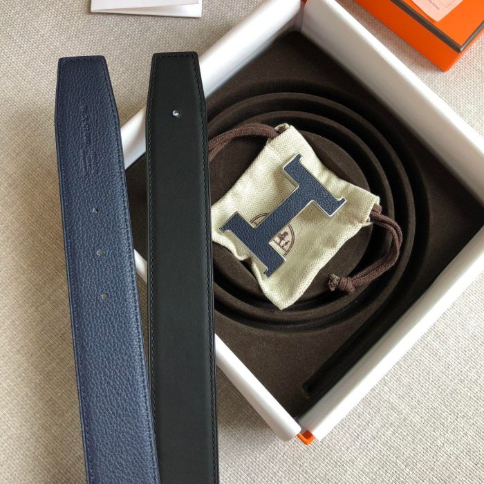 Hermes H Guillochee Belt Buckle & Reversible Strap Black For Women, Women Belt 380MM - Image 5