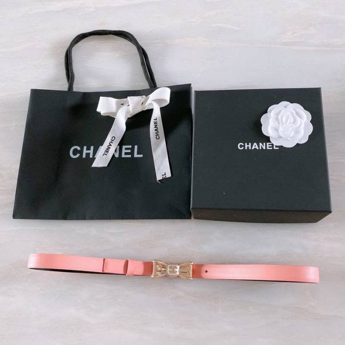 Chanel Belt With Ribbon Buckle Pink Women Belt 30MM - Image 3