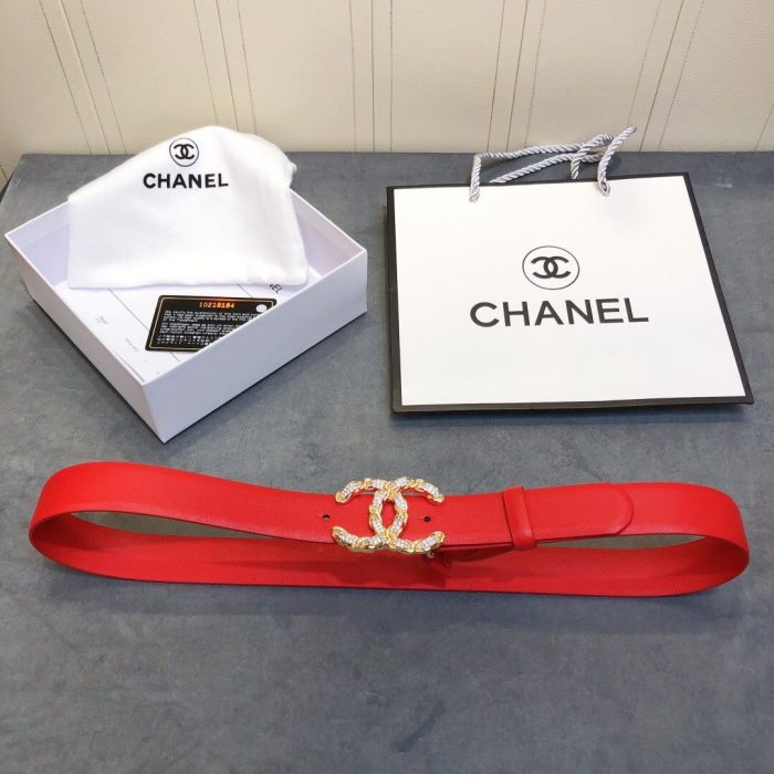 Chanel Belt With Double C Buckle Red Women Belt 30MM - Image 3