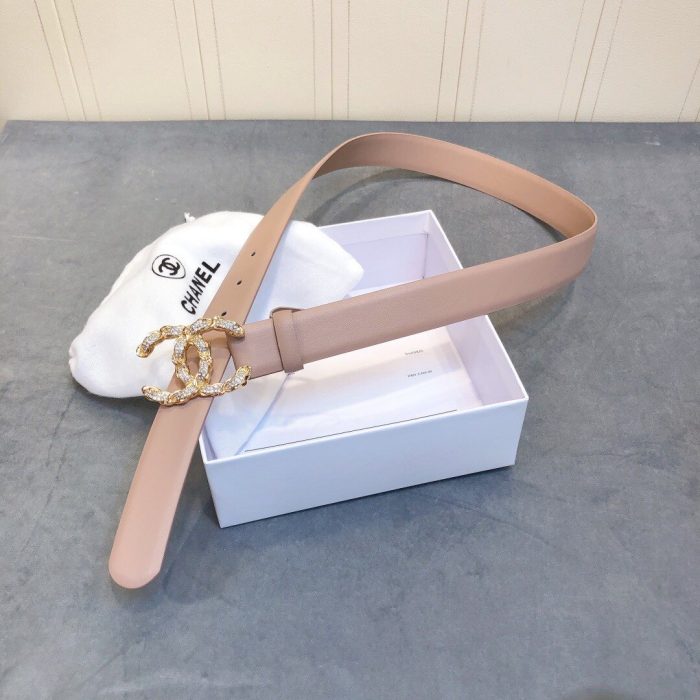 Chanel Belt With Double C Buckle Beige Women Belt 30MM