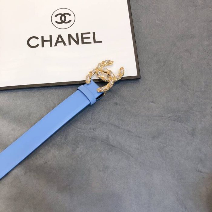 Chanel Belt With Double C Buckle Blue Women Belt 30MM - Image 4