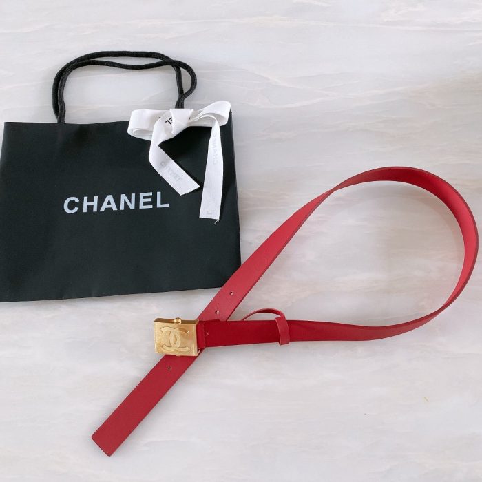 Chanel Belt With Ribbon Buckle Red Women Belt 30MM