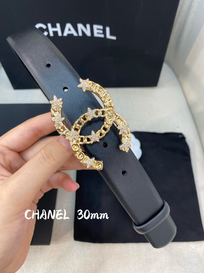 Chanel Belt With Double C Buckle Black Women Belt 30MM - Image 6