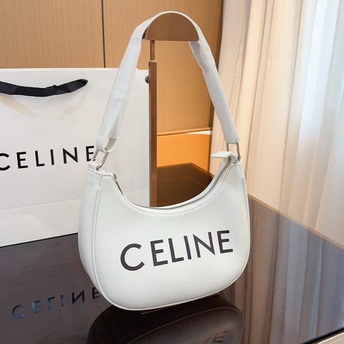 Celine Triomphe Half Moon Leather Handbag Shoulder Bag (Perfect Replica) - Image 6