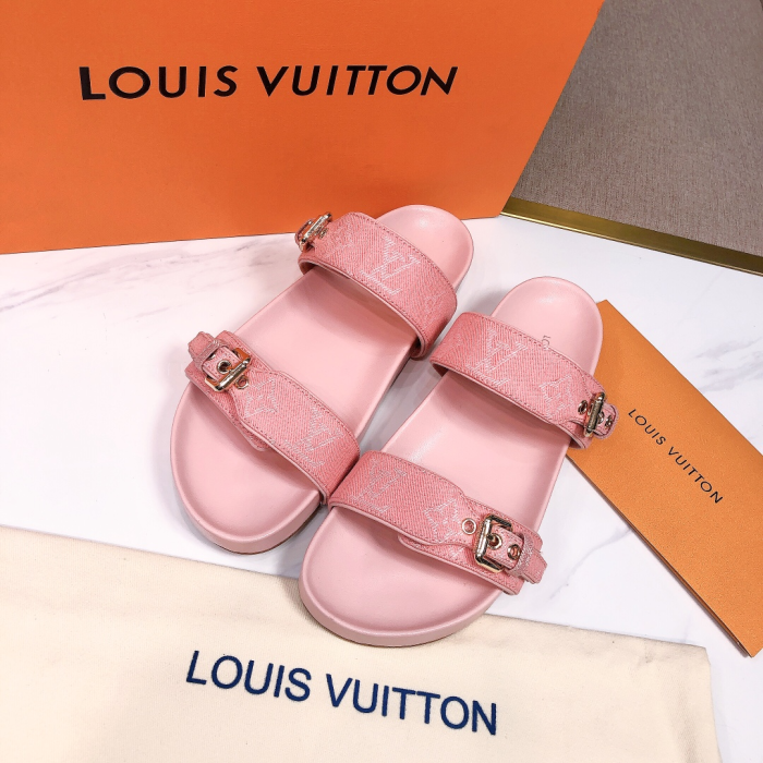 Louis Vuitton LV Bom Dia Leather Slide Sandals (Perfect Replica) - Image 6