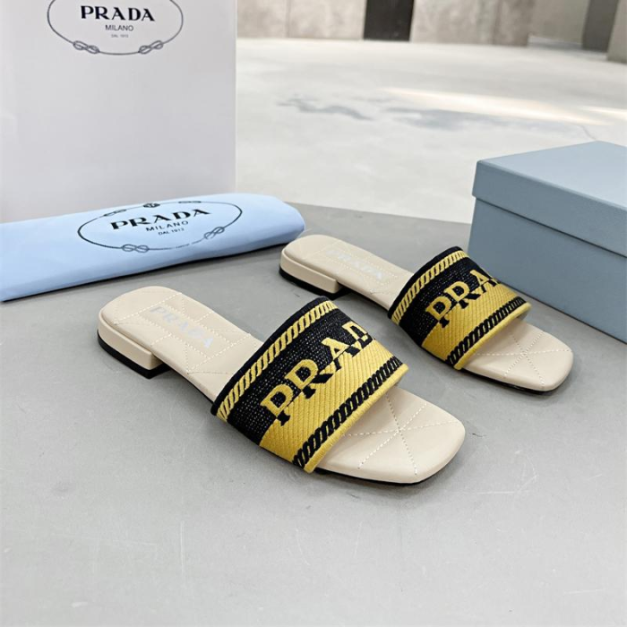 Prada Logo EmbroideryFashion Sandals Slide Sandal (Perfect Replica) - Image 5