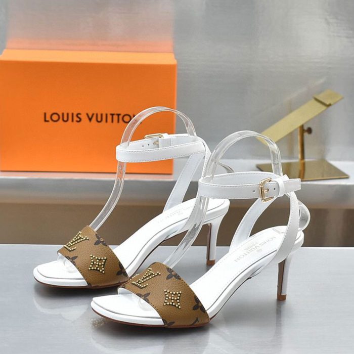 Louis Vuitton LV Leather Pin Buckle Slide Sandal (Perfect Replica)