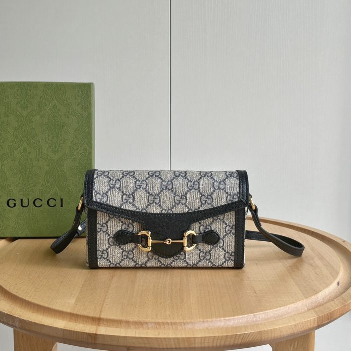 Gucci Horsebit 1955 Canva&Leather Shoulder Bag(Perfect Replica) - Image 5