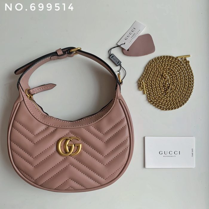 Gucci Marmnt Half Moon Shoulder Bag(Perfect Replica) - Image 5