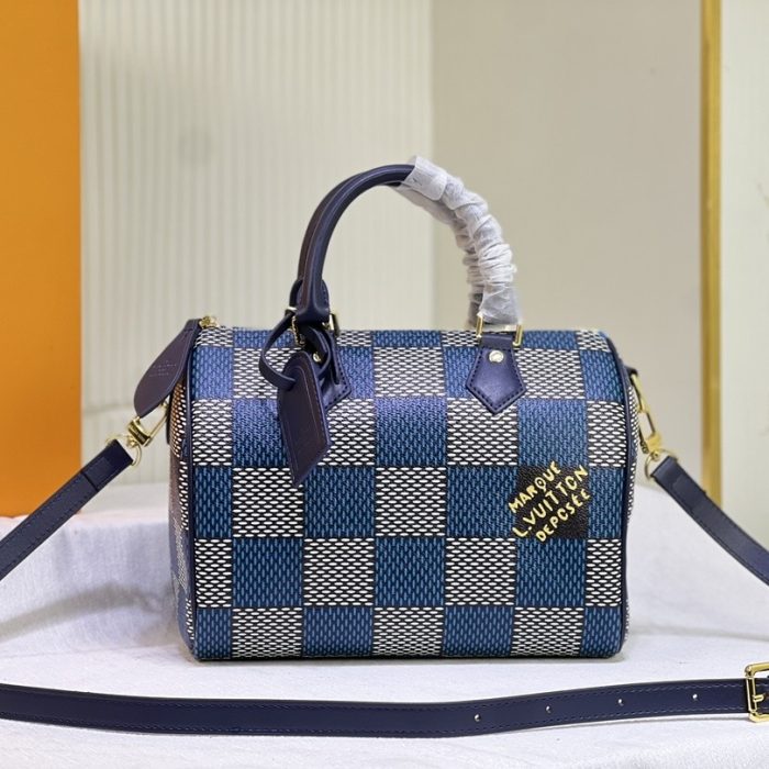 Louis Vuitton LV Speedy 25 Checkerboard Shoulder Bag Handbag (Perfect Replica) - Image 9