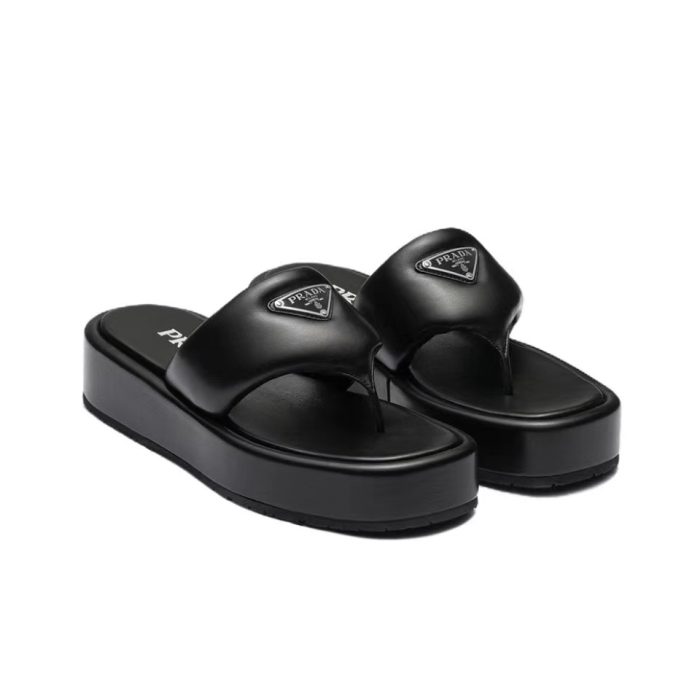 Prada Soft-Soled Leather Flip-Flops Slide Sandal (Perfect Replica) - Image 2