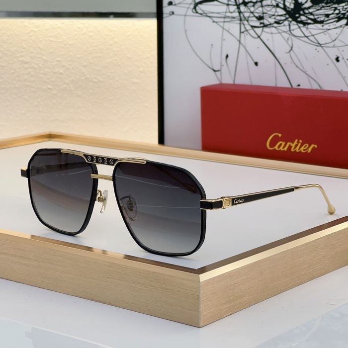 Cartier Metal Mirror Leg Logo Sunglasses Top quality (Perfect Replica) - Image 3