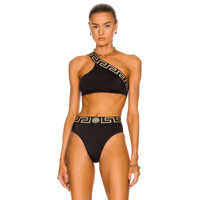 Versace Split Swimsuit With Diagonal Straps Swimwear(Perfect Replica) - Image 2