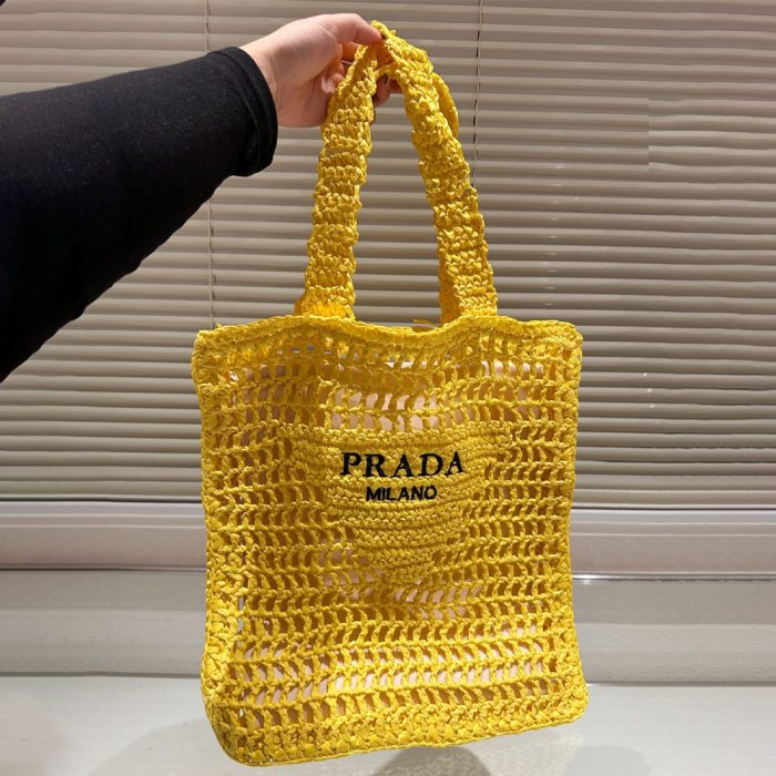 Prada Grass Woven Shoulder Bag Handbag(Perfect Replica) - Image 7