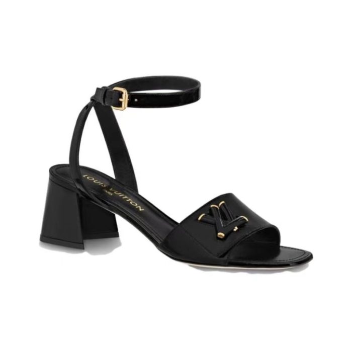 Louis Vuitton LV Patent Leather Thick And Cool Slide Sandal (Perfect Replica) - Image 3