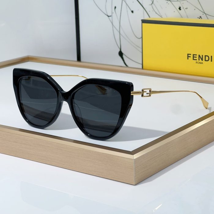 Fendi Thin-framed Sheet Metal on The Sides Sunglasses Top quality (Perfect Replica) - Image 3