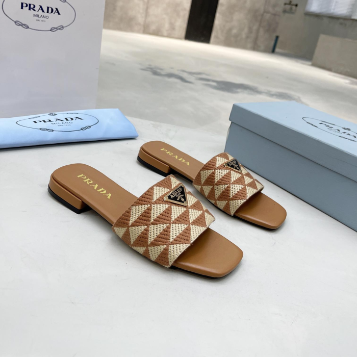 Prada Fabric Flat Bottom Slide Sandal (Perfect Replica) - Image 4