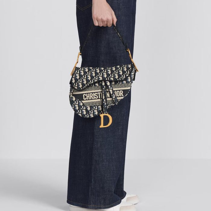 Dior SADDLE Bag Oblique Embroidered (Perfect Replica) - Image 2