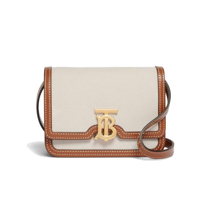 Burberry Canvas&leather Bag Small(Perfect Replica)