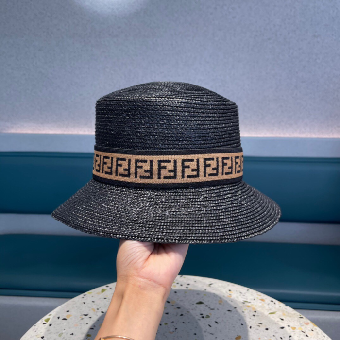 Fendi Straw Flat Top Hat Sunhat (Perfect Replica) - Image 3