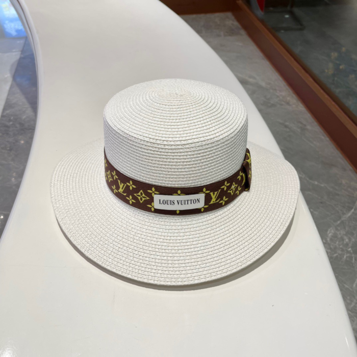 Louis Vuitton LV Flat Straw Beach Hat Sunhat (Perfect Replica) - Image 2