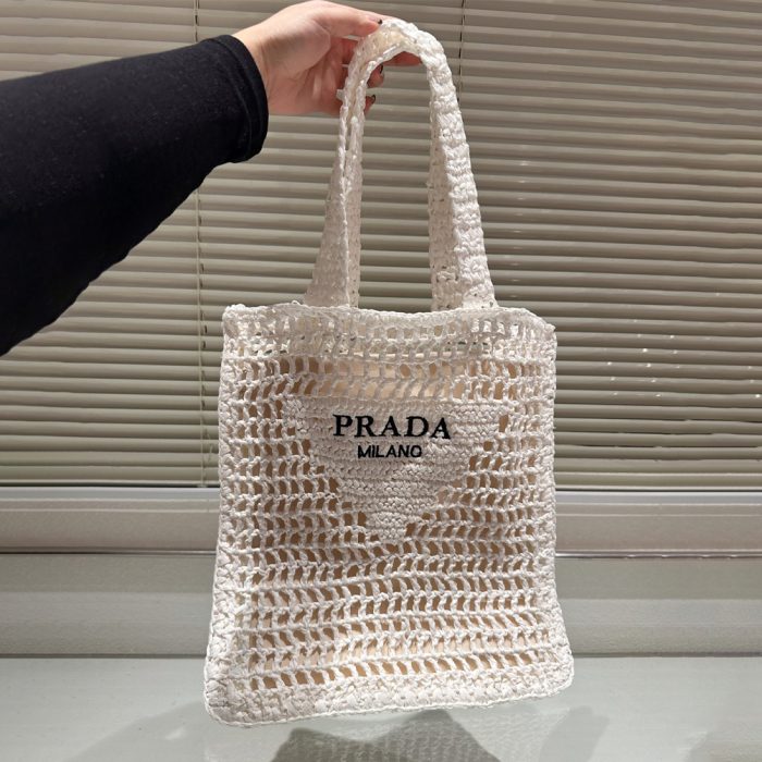 Prada Grass Woven Shoulder Bag Handbag(Perfect Replica) - Image 5