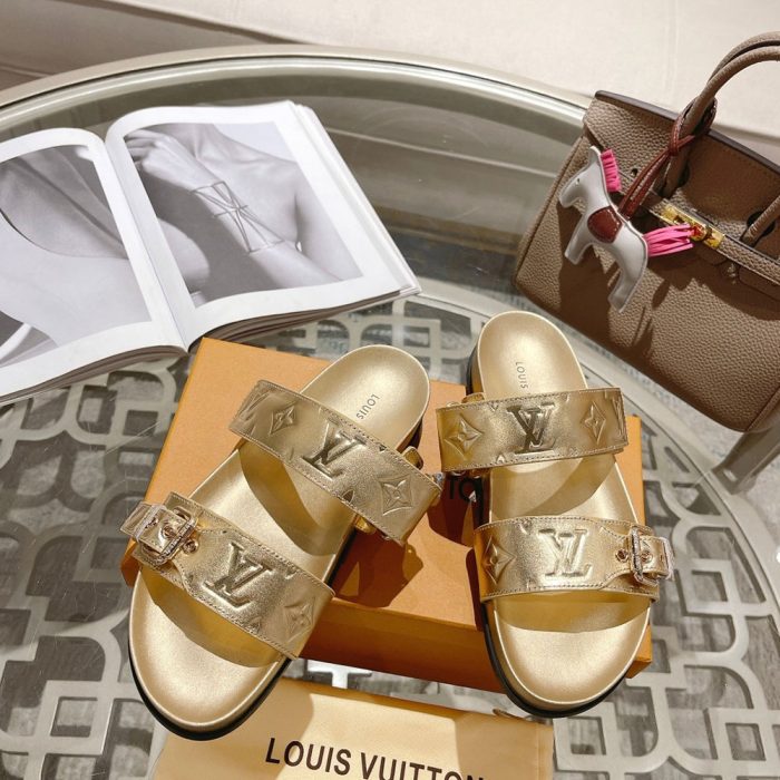 Louis Vuitton LV Bom Dia Fashion Flat Flip-flops Slide Sandal (Perfect Replica) - Image 4