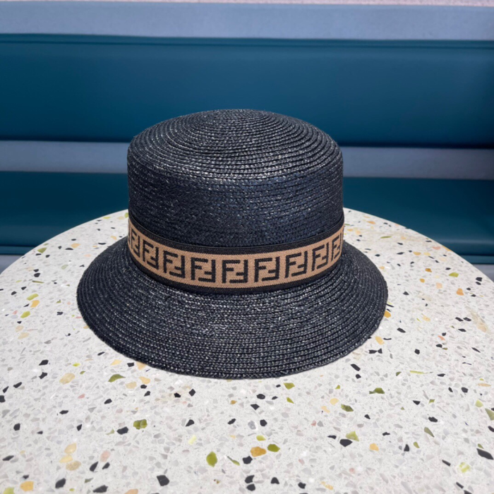 Fendi Straw Flat Top Hat Sunhat (Perfect Replica)