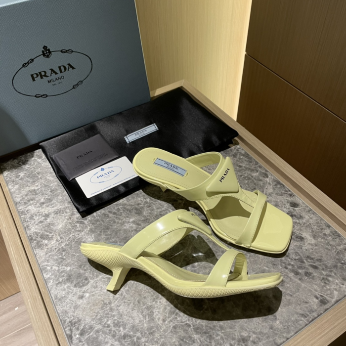 Prada Polished Leather Sandals Slide (Perfect Replica) - Image 6