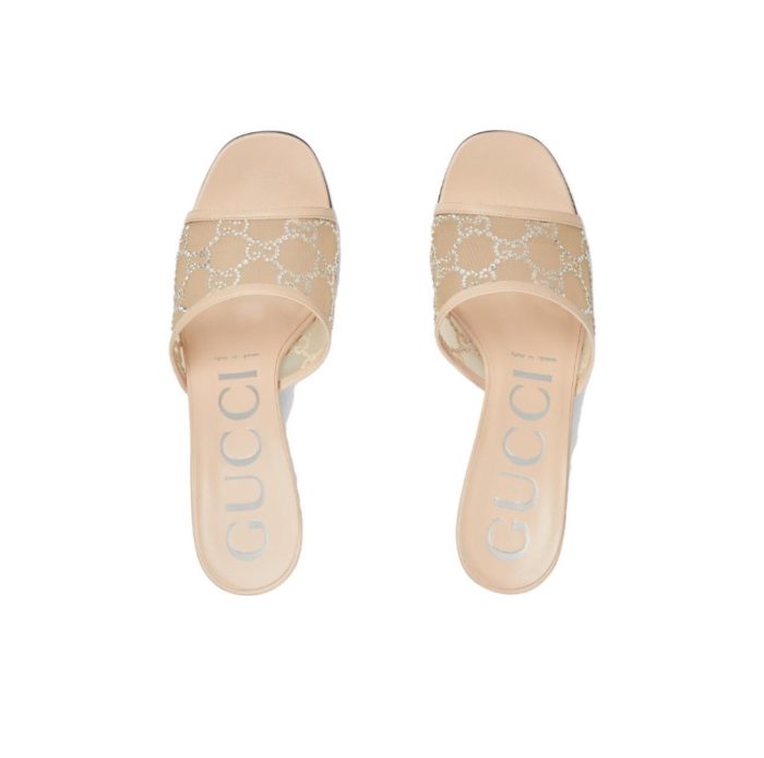 Gucci Mesh High heel Sandals Slide Sandal (Perfect Replica) - Image 3