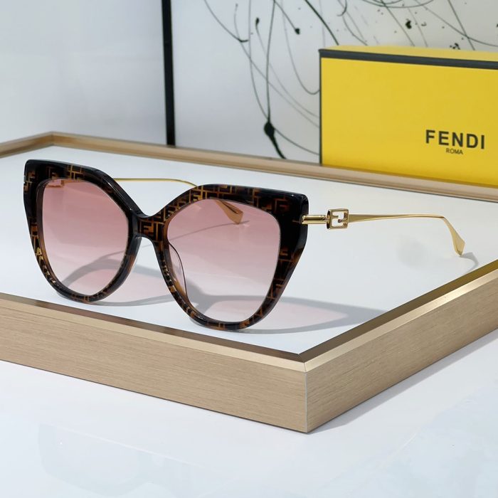 Fendi Thin-framed Sheet Metal on The Sides Sunglasses Top quality (Perfect Replica) - Image 4