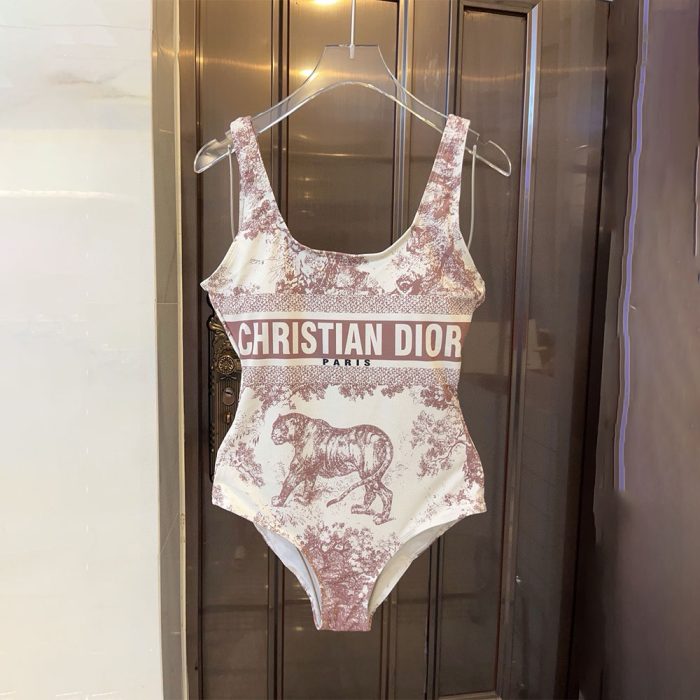 Dior Animal Print One-piece Swimsuit Swimwear(Perfect Replica)