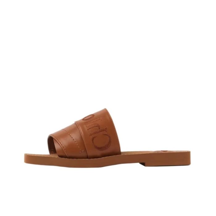 Chloe Leather Logo Embroidery Shoes Sandal (Perfect Replica) - Image 3