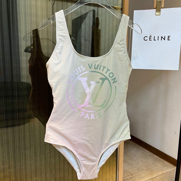 Louis Vuitton LV Color Matching One-piece Swimsuit Swimwear(Perfect Replica)