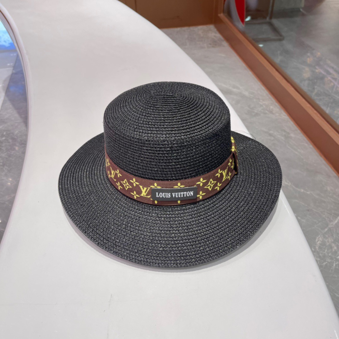 Louis Vuitton LV Flat Straw Beach Hat Sunhat (Perfect Replica) - Image 5