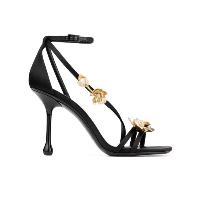 Jimmy Choo Leather Line Strap Sandals Slide 9.5CM (Perfect Replica)