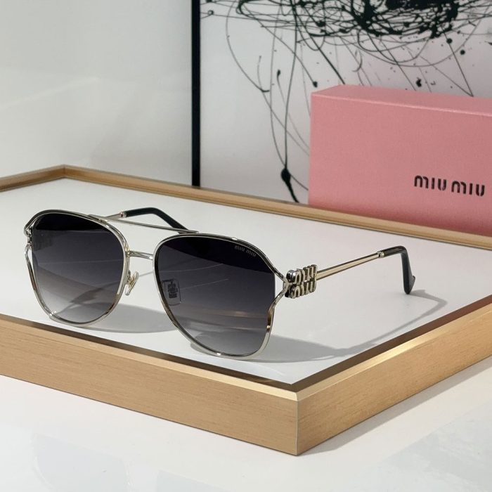 MIU MIU Slim Metal Logo Mirror Legs Sunglasses Top quality (Perfect Replica) - Image 3