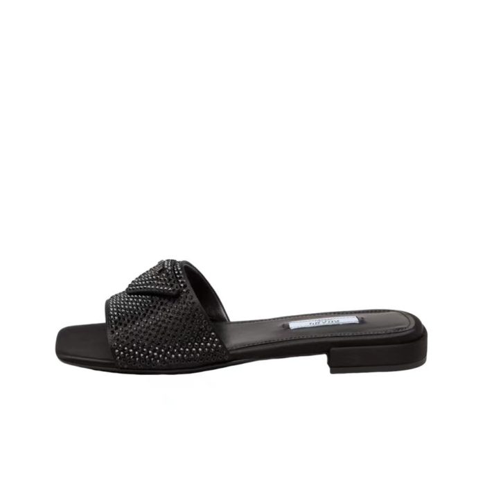 Prada Flat Bottom Band Drill Slide Sandal (Perfect Replica) - Image 3